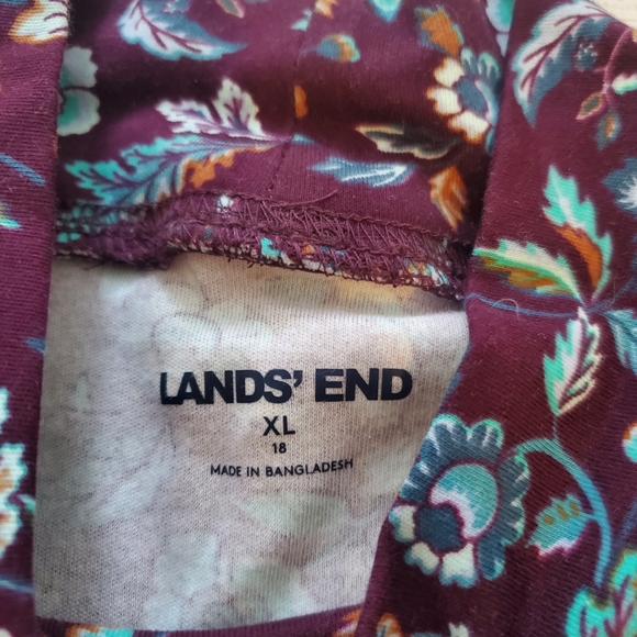 Lands End Cottage Core Floral turtle neck Long Sleeve Top Size XL - Picture 2 of 4